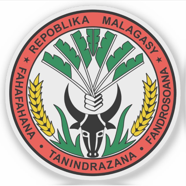 Malagasy Republic seal (1958-1975), Madagascar Aufkleber (Vorderseite)