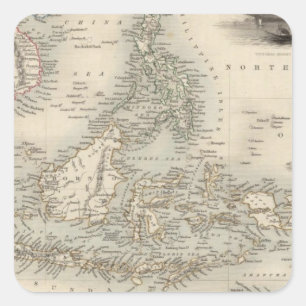 Malaiische Archipel oder Ost-Indische Inseln Quadratischer Aufkleber