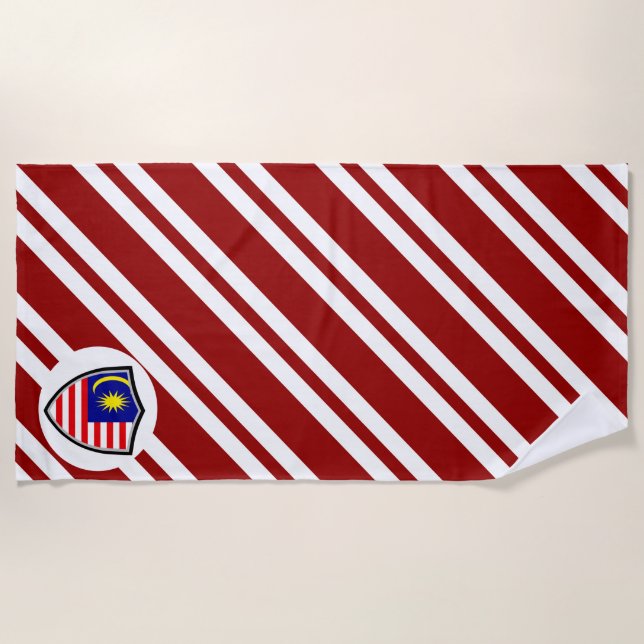 Malaiische Flagge Strandtuch (Vorderseite)