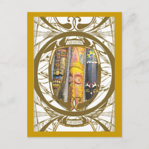 Malaiische Masken Postkarte