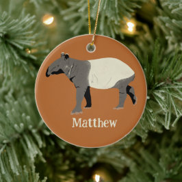 Malaiischer oder Asiatischer Tapir Personalisiert Keramik Ornament