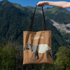 Malaiischer oder Asiatischer Tapir Tierillustratio Tasche