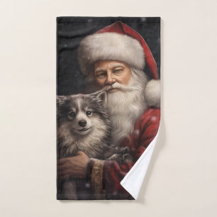 Malamute d'Alaska avec Noël du Père Noël