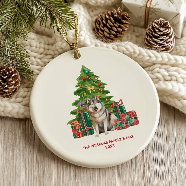 Malamute Dog Familie Weihnachten Keramik Ornament (Von Creator hochgeladen)