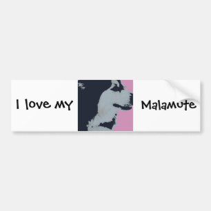 Malamute Hund Pop Art Autoaufkleber