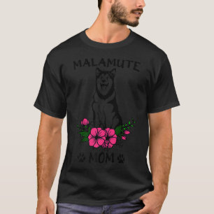 Malamute Mama Hund Mutter Niedliche Frühlingsblüte T-Shirt
