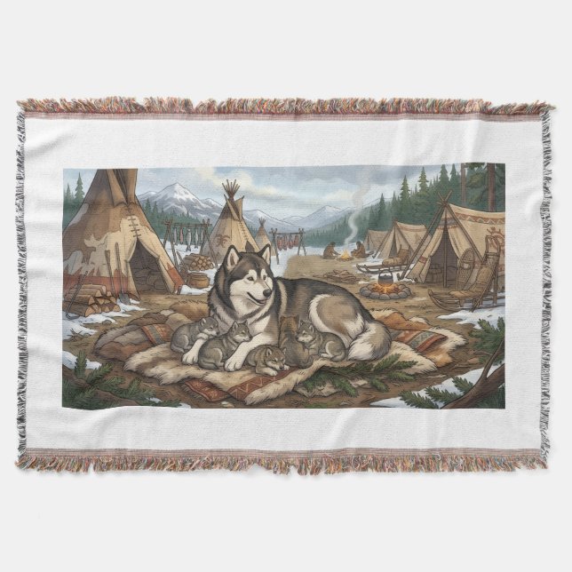 Malamute-Mutter Version 2 Decke (Vorderseite)