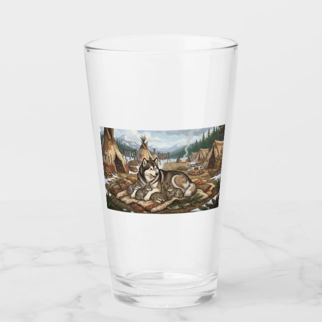 Malamute-Mutter Version 2 Glas (Vorderseite)
