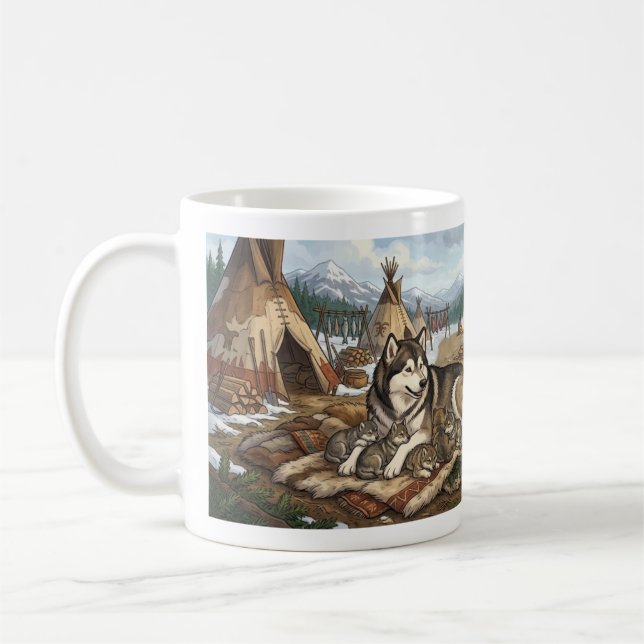 Malamute-Mutter Version 2   Kaffeetasse (Links)