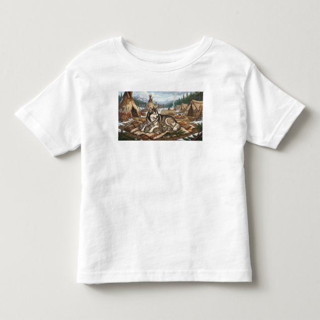 Malamute-Mutter Version 2 Kleinkind T-shirt (Vorderseite)