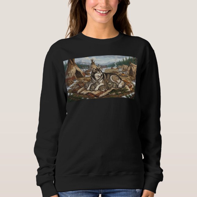 Malamute-Mutter Version 2 Sweatshirt (Vorderseite)