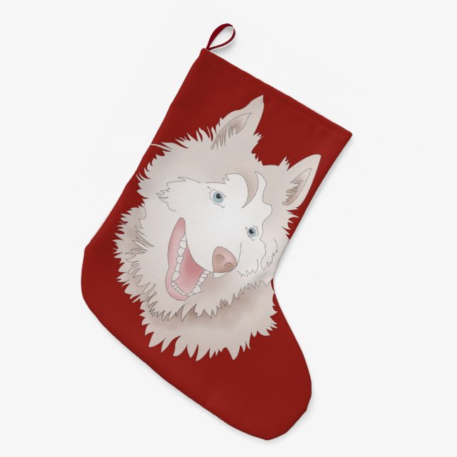 Malamute-Strumpf Großer Weihnachtsstrumpf (Vorderansicht (hängend))