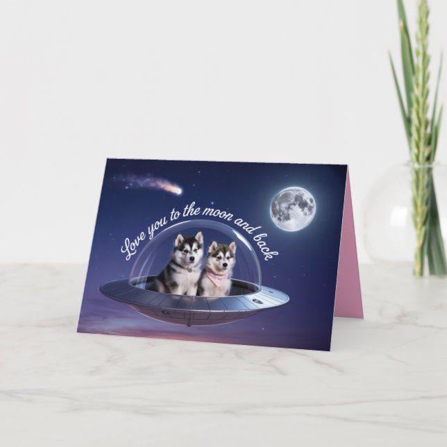 Malamute Valentine Card Feiertagskarte (Vorderseite)