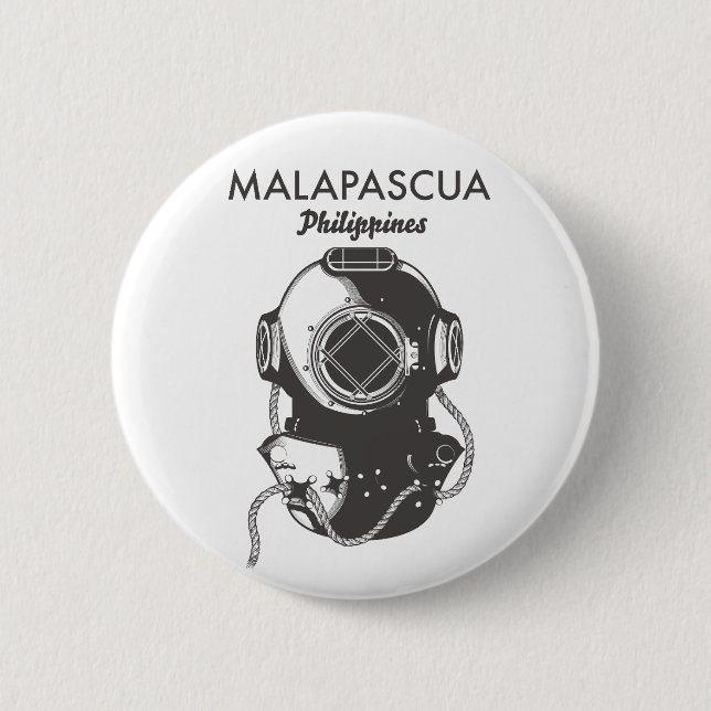 Malapascua Philippinen Tauchplakat Button (Vorderseite)