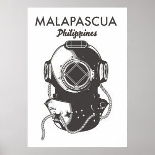 Malapascua Philippines affiche de voyage de plongé