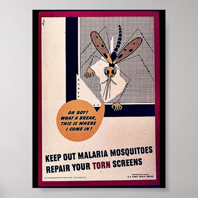 Malaria-Moskitos behalten Reparieren Sie Ihre Dreh Poster (Vorne)