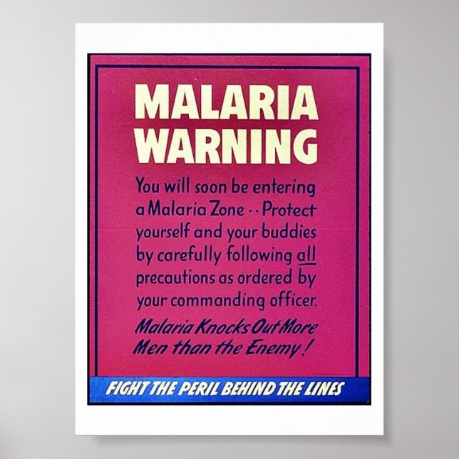Malaria-Warnung Poster (Vorne)