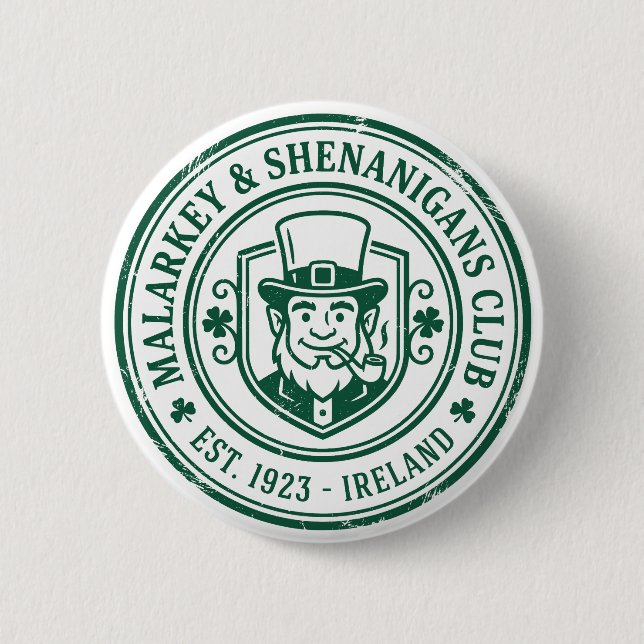 Malarkey & Shenanigans Club St. Patrick's Day Button (Vorderseite)