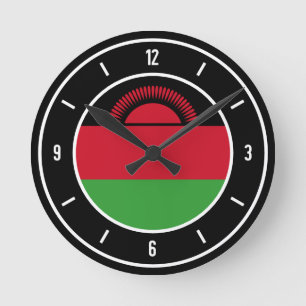 Malawi Flag Elegante Runde Wanduhr
