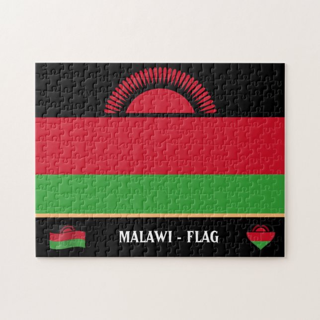 Malawi Flag & Malawi Land / Malawi (Horizontal)