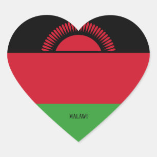 Malawi Flag Splendid Patriotic Herz-Aufkleber
