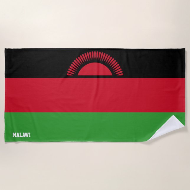 Malawi Flag Splendid Patriotic Strandtuch (Vorderseite)