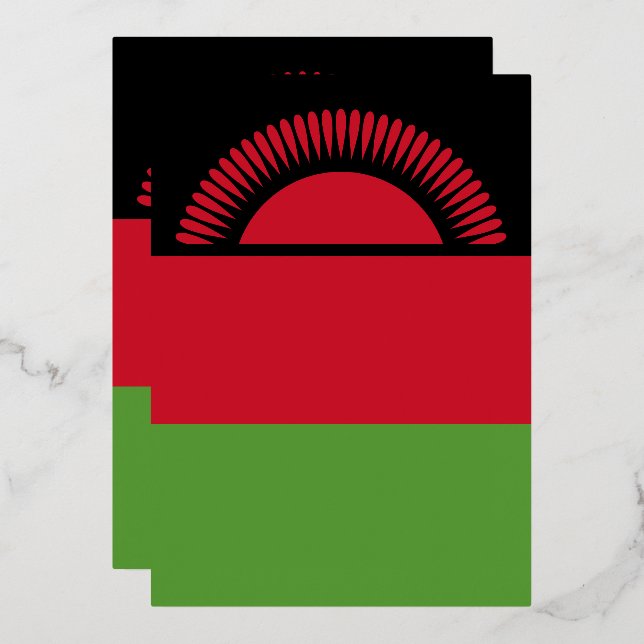 Malawi-Flagge Folieneinladung (Vorderseite/Rückseite)