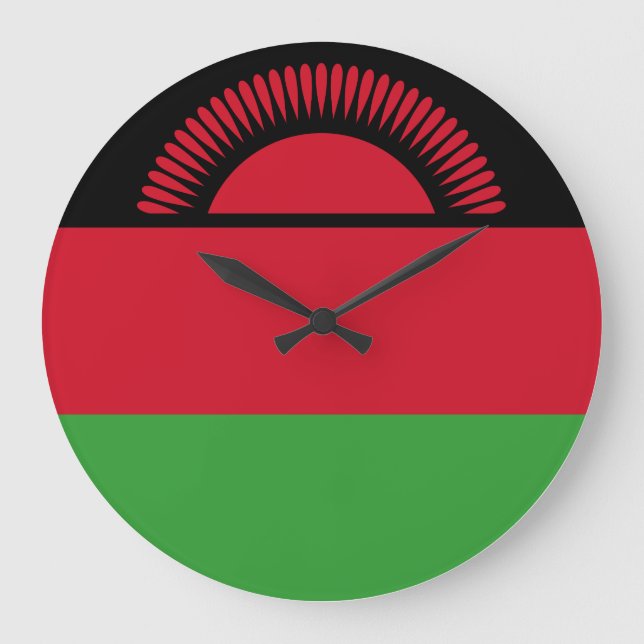 Malawi-Flagge Große Wanduhr (Vorderseite)