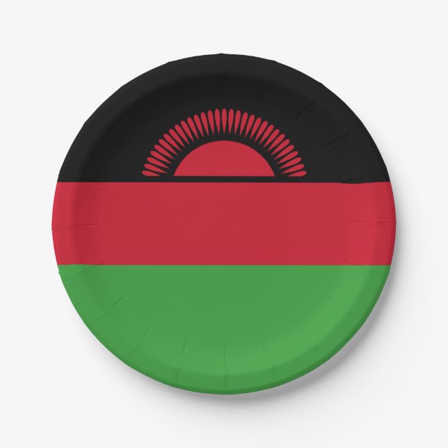 Malawi-Flagge Pappteller (Vorderseite)