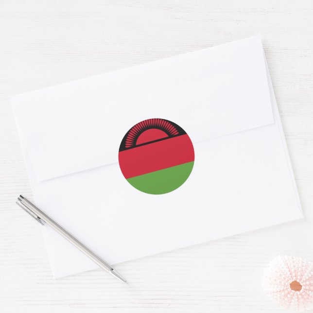 Malawi-Flagge Runder Aufkleber (Umschlag)