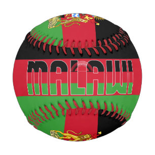 Malawi-Flagge und Wappen Patriotisch Baseball
