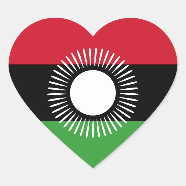 Malawi Herz-Aufkleber (Vorderseite)