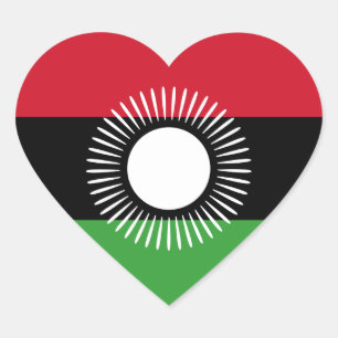 Malawi Herz-Aufkleber