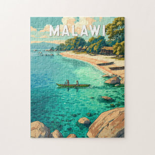 Malawi-Illustration Reise Kunst Vintage
