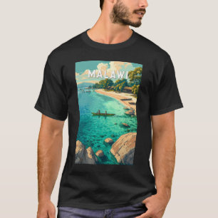 Malawi-Illustration Reise Kunst Vintage T-Shirt