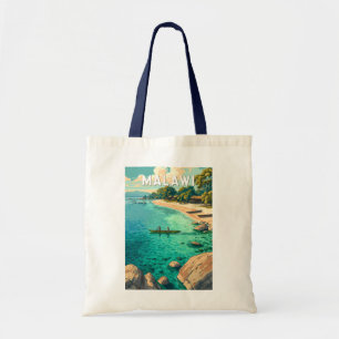 Malawi Illustration Reise Kunst Vintage Tragetasche