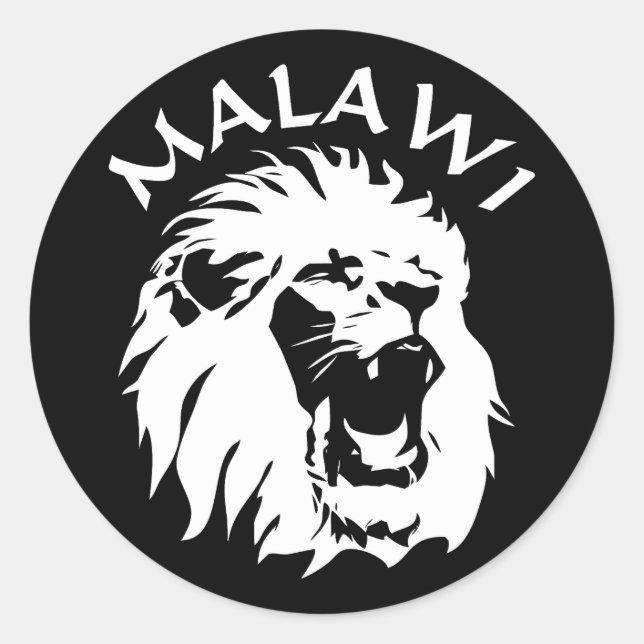 Malawi Lion Runder Aufkleber (Vorderseite)