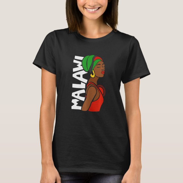 Malawi Malawi Flag Afrikanisches Erbe Ethni T-Shirt (Vorderseite)