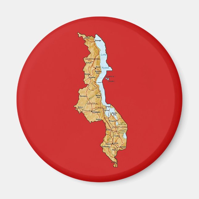 Malawi Map Magnet (Vorne)