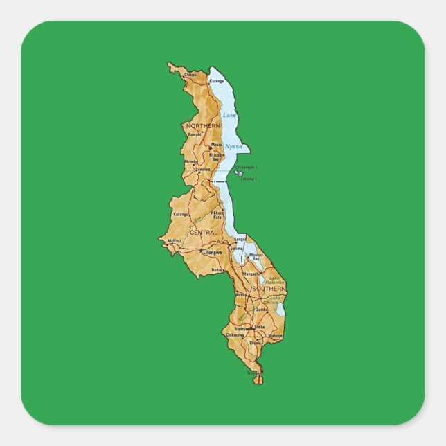 Malawi Map Sticker (Vorderseite)