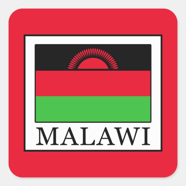 Malawi Quadratischer Aufkleber (Vorderseite)
