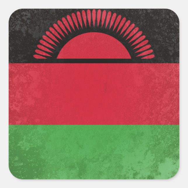 Malawi Quadratischer Aufkleber (Vorderseite)