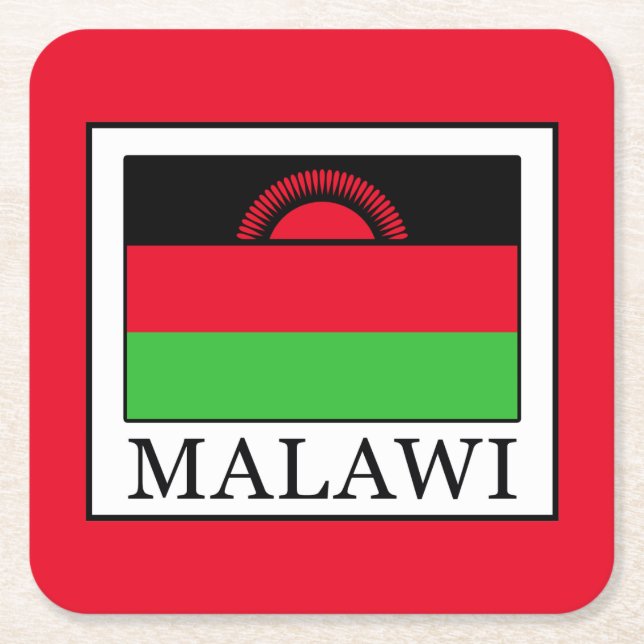 Malawi Rechteckiger Pappuntersetzer (Vorderseite)