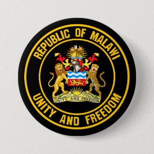 Malawi Round Emblem Button