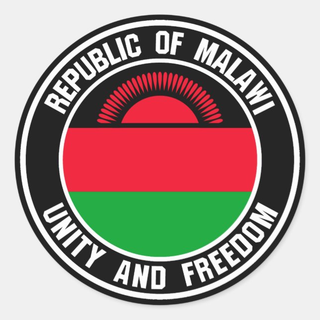Malawi Round Emblem Runder Aufkleber (Vorderseite)