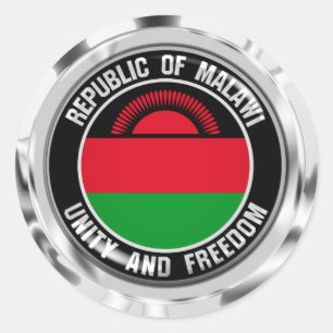 Malawi Round Emblem Runder Aufkleber