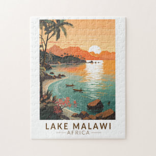 Malawi-See Afrika Sonnenuntergang Reise Kunst Vint