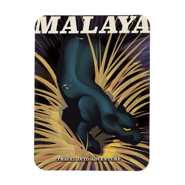 Malaya Vintage Reiseplakat. Magnet (Vertikal)