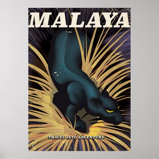 Malaya Vintage Reiseplakat. Poster (Vorne)