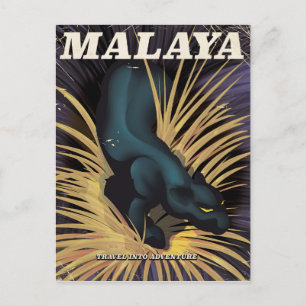 Malaya Vintage-Reiseposter. Postkarte